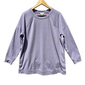 J. Jill -829 Purple Lavender Side Snaps Long Sleeve Casual Sweatshirt Top Medium